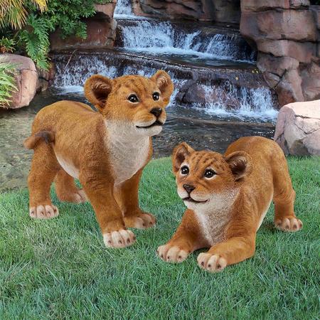 Design Toscano Lion Cubs of the Sahara Animal Statues: Ahaggar QM28728